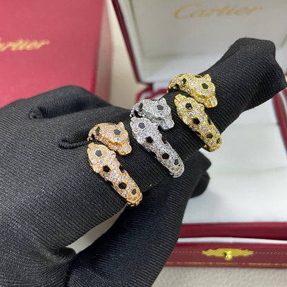 [Okajuri Jewelry] PANTHERE DOUBLE HEADED FULL DIAMOND  RING