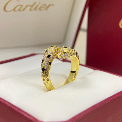 [Okajuri Jewelry] PANTHERE DOUBLE HEADED FULL DIAMOND  RING