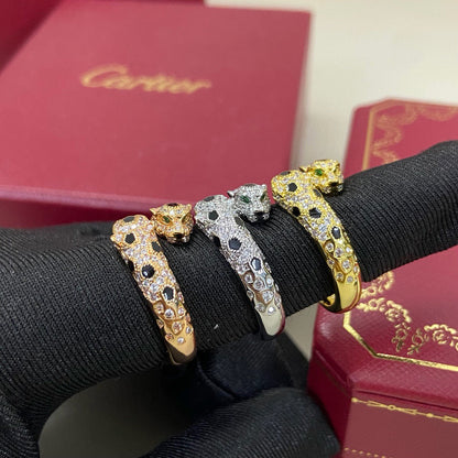 [Okajuri Jewelry] PANTHERE DOUBLE HEADED FULL DIAMOND  RING
