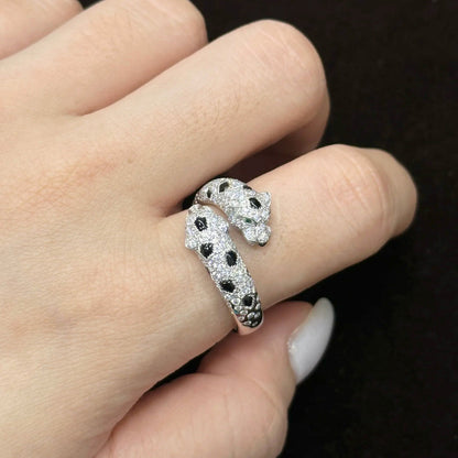 [Okajuri Jewelry] PANTHERE DOUBLE HEADED FULL DIAMOND  RING