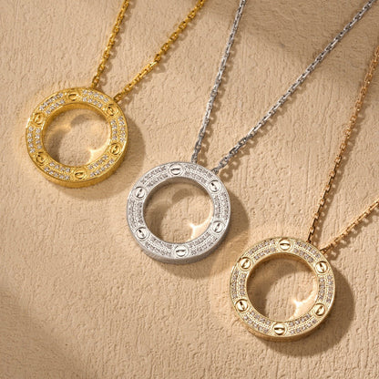 [Okajuri Jewelry] LOVE NECKLACE 16MM  FULL DIAMOND