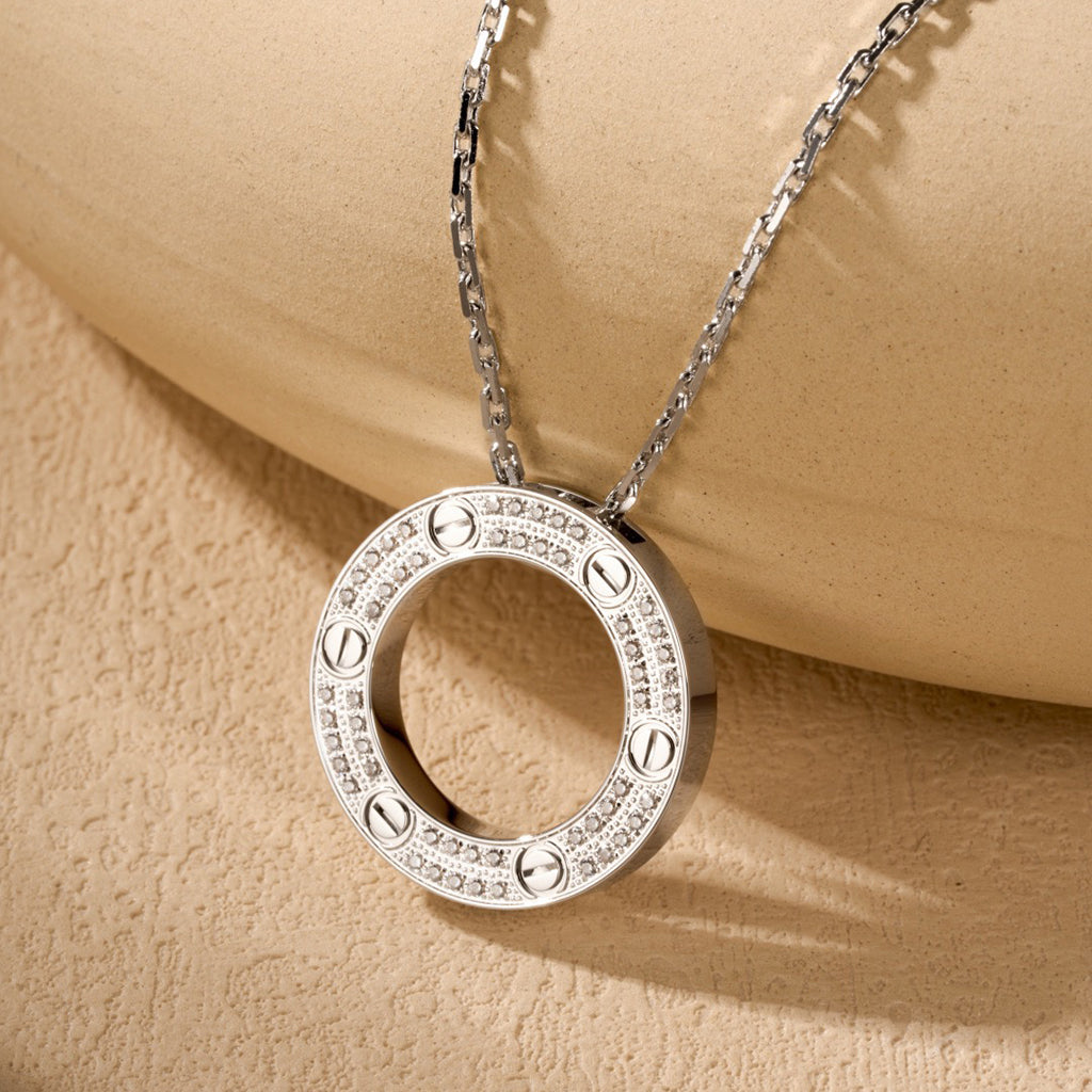 [Okajuri Jewelry] LOVE NECKLACE 16MM  FULL DIAMOND