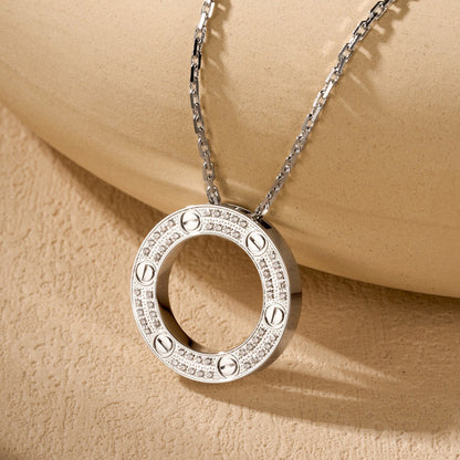 [Okajuri Jewelry] LOVE NECKLACE 16MM  FULL DIAMOND