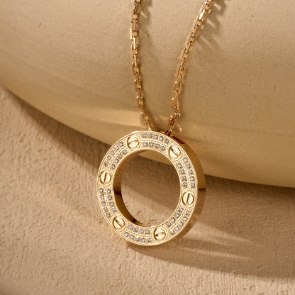 [Okajuri Jewelry] LOVE NECKLACE 16MM  FULL DIAMOND