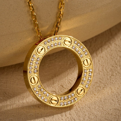 [Okajuri Jewelry] LOVE NECKLACE 16MM  FULL DIAMOND