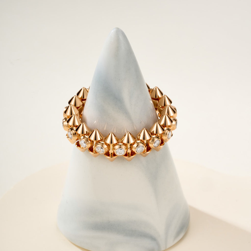 [Okajuri Jewelry] CLASH 6.8MM DIAMOND MEDIUM RING