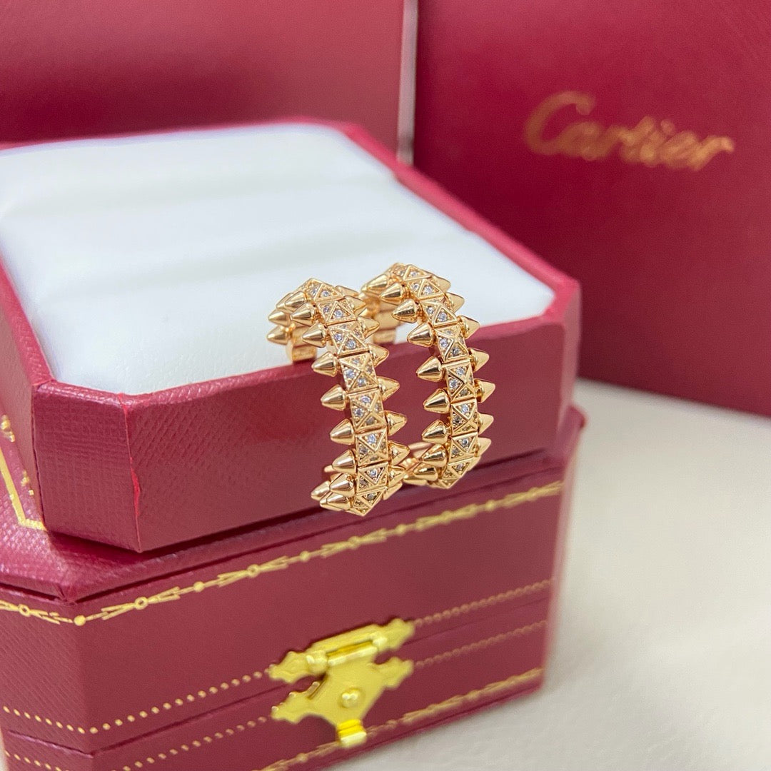 [Okajuri Jewelry] CLASH 6.4MM FULL DIAMOND SMALL EARRINGS