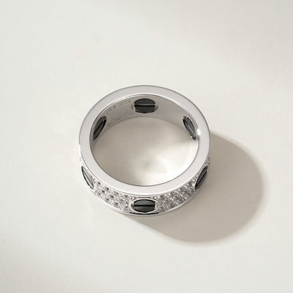 [Okajuri Jewelry] LOVE RING 5.5MM DIAMONDS PAVED CERAMIC