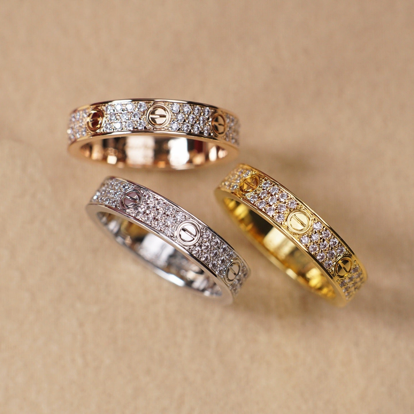 [Okajuri Jewelry] LOVE RING 4.0MM DIAMOND PAVED