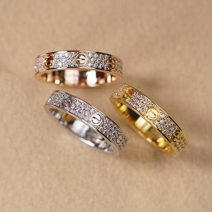 [Okajuri Jewelry] LOVE RING 4.0MM DIAMOND PAVED
