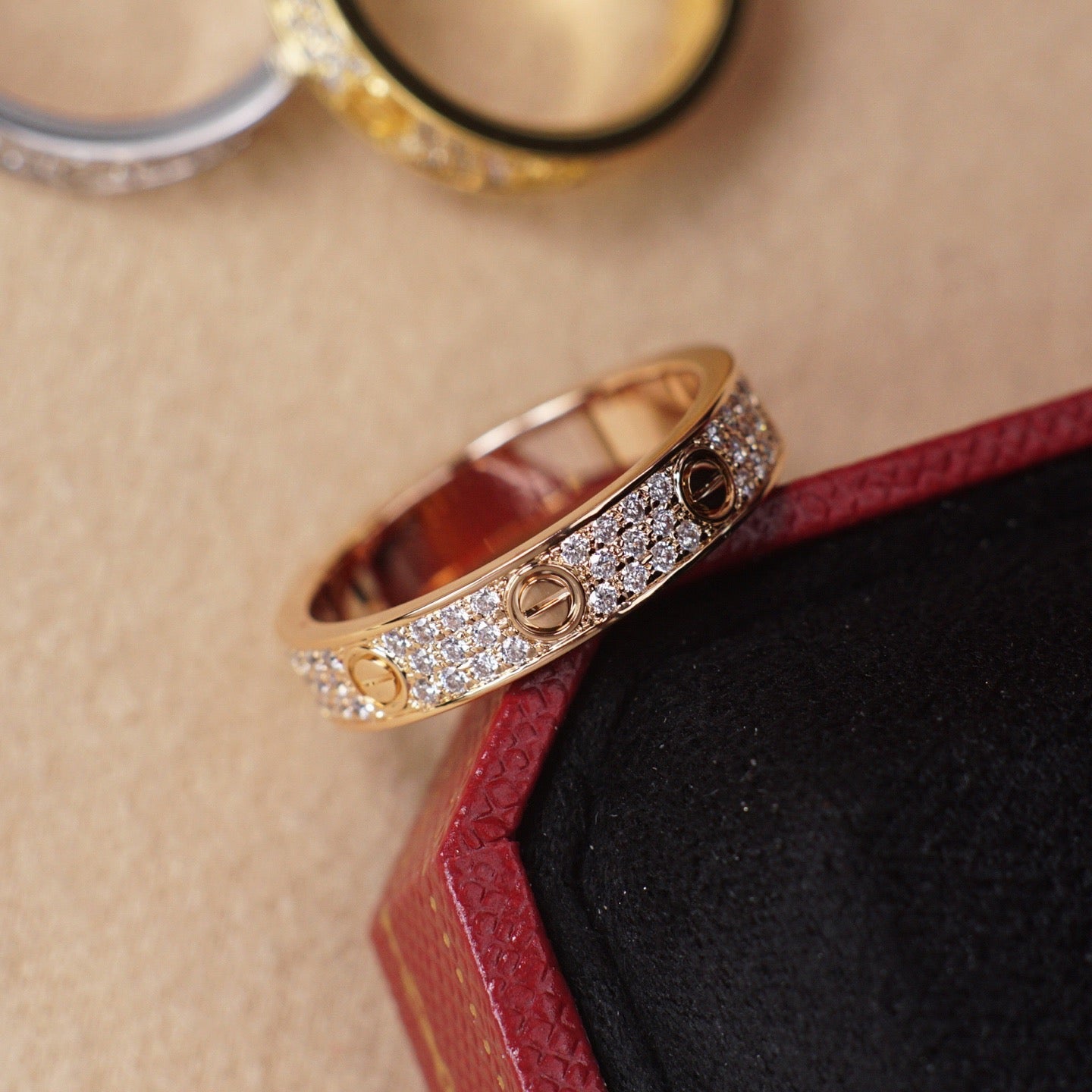 [Okajuri Jewelry] LOVE RING 4.0MM DIAMOND PAVED