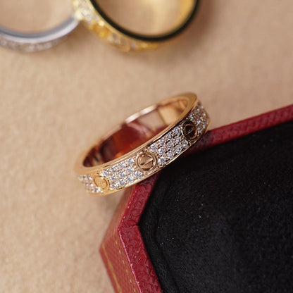 [Okajuri Jewelry] LOVE RING 4.0MM DIAMOND PAVED