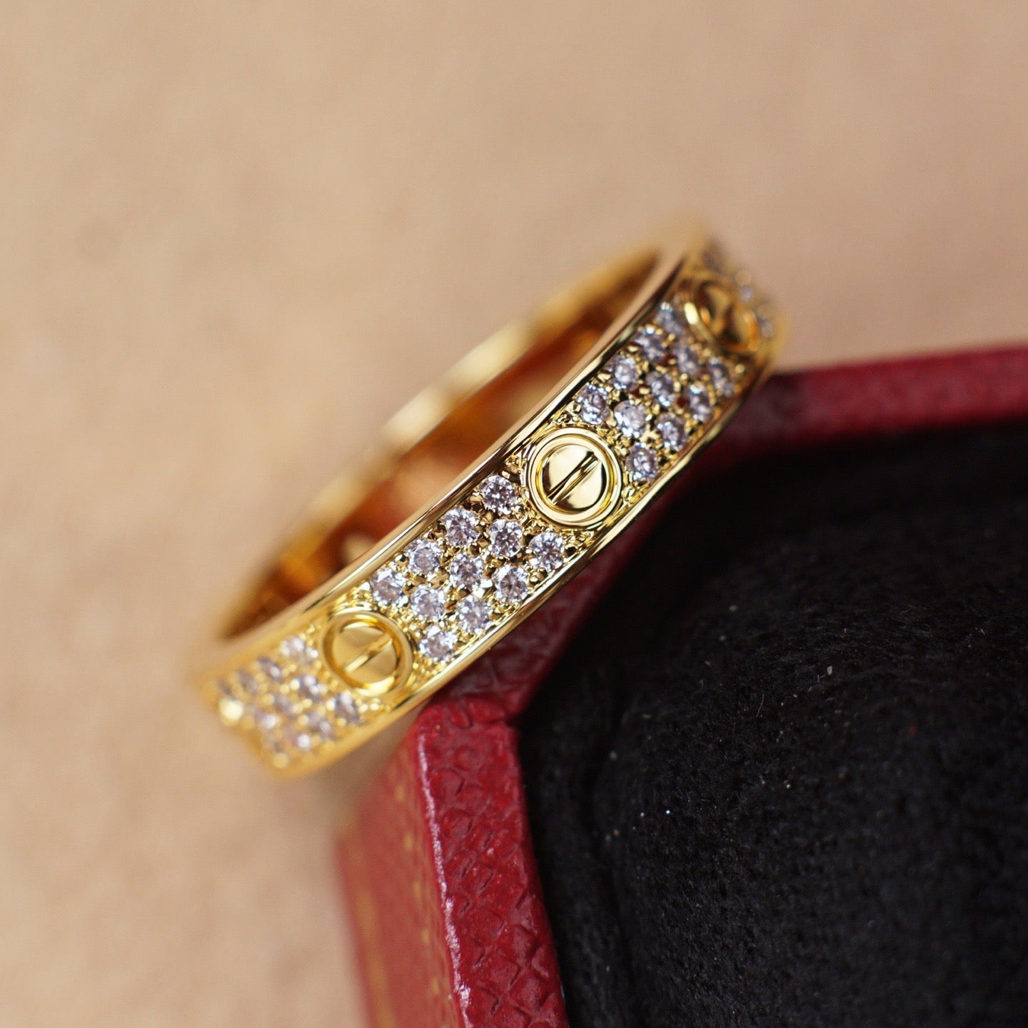 [Okajuri Jewelry] LOVE RING 4.0MM DIAMOND PAVED