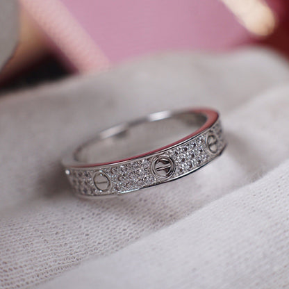 [Okajuri Jewelry] LOVE RING 4.0MM DIAMOND PAVED