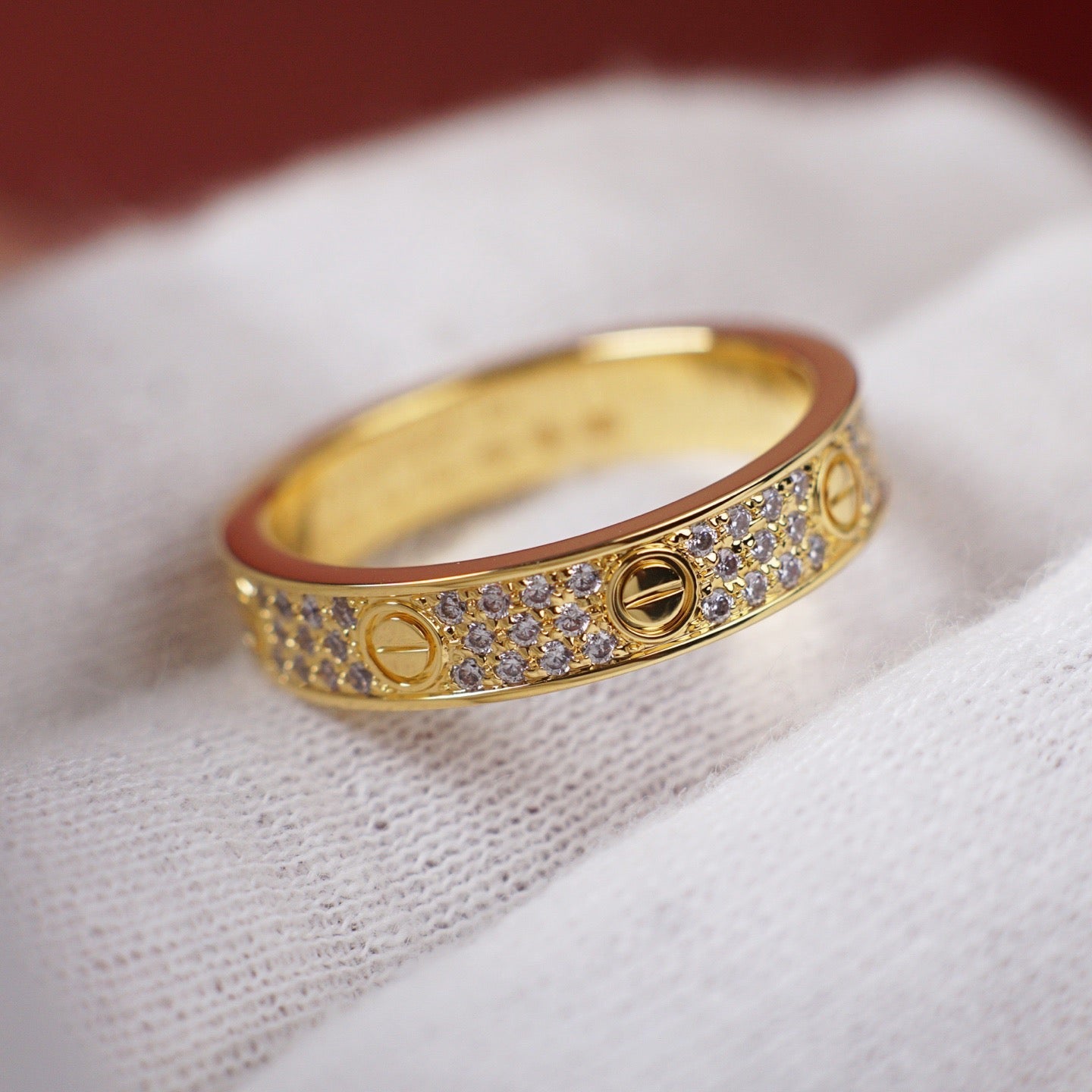 [Okajuri Jewelry] LOVE RING 4.0MM DIAMOND PAVED