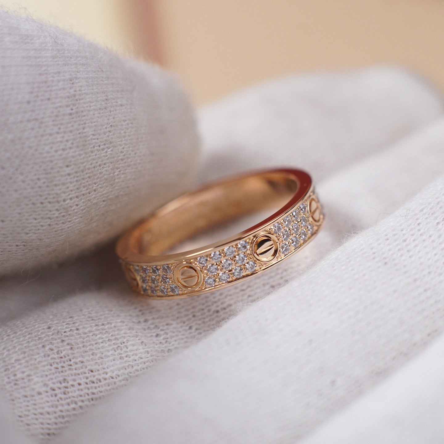 [Okajuri Jewelry] LOVE RING 4.0MM DIAMOND PAVED