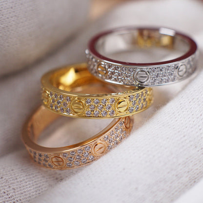 [Okajuri Jewelry] LOVE RING 4.0MM DIAMOND PAVED
