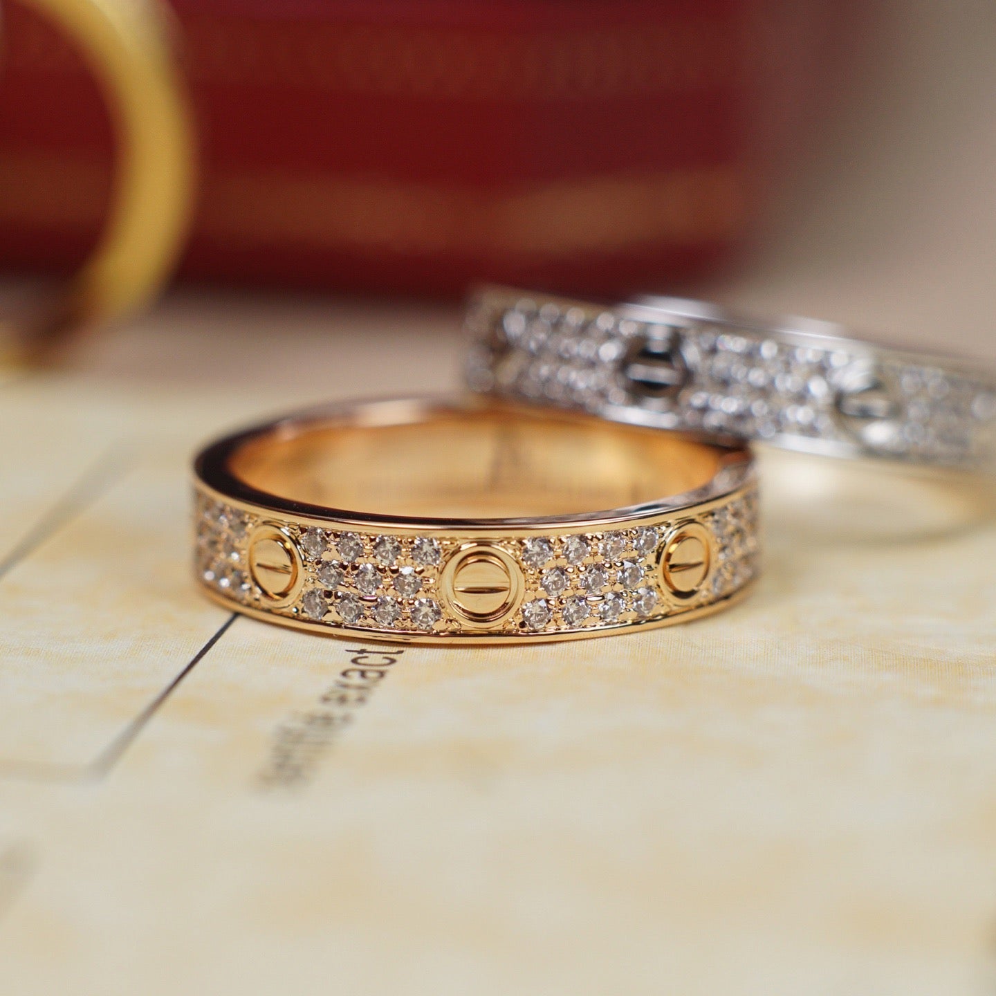 [Okajuri Jewelry] LOVE RING 4.0MM DIAMOND PAVED