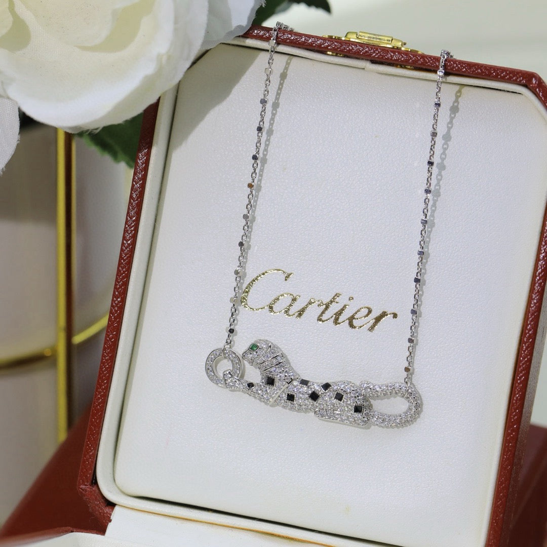 [Okajuri Jewelry] PANTHERE PAVED DIAMOND NECKLACE