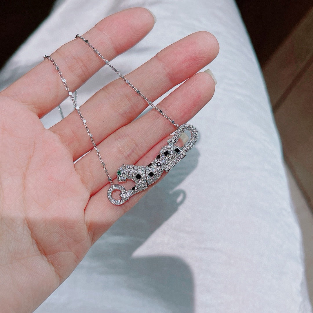 [Okajuri Jewelry] PANTHERE PAVED DIAMOND NECKLACE