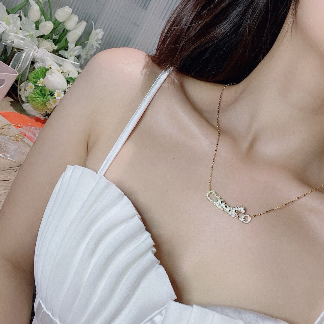 [Okajuri Jewelry] PANTHERE PAVED DIAMOND NECKLACE