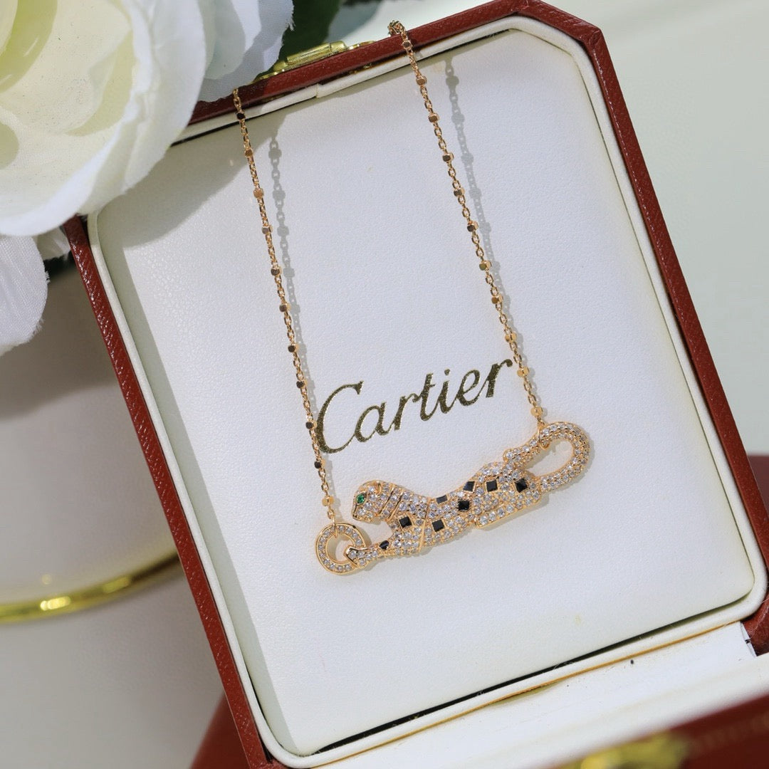 [Okajuri Jewelry] PANTHERE PAVED DIAMOND NECKLACE