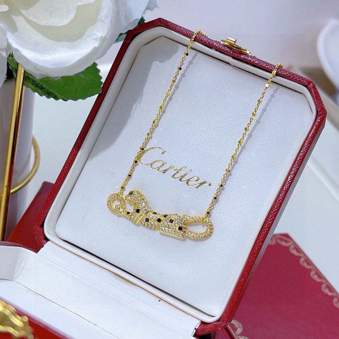 [Okajuri Jewelry] PANTHERE PAVED DIAMOND NECKLACE