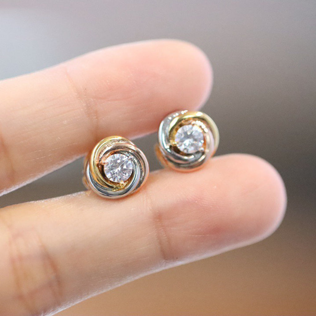 [Okajuri Jewelry] TRINITY STUD DIAMOND EARRINGS