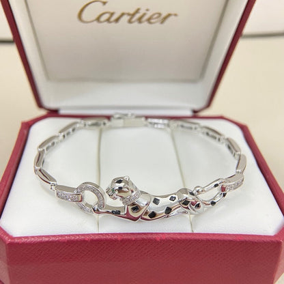 [Okajuri Jewelry] PANTHERE HALF DIAMOND ON CHAIN BRACELET