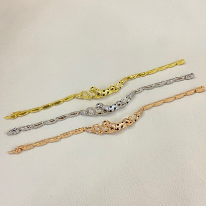 [Okajuri Jewelry] PANTHERE HALF DIAMOND ON CHAIN BRACELET