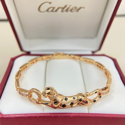 [Okajuri Jewelry] PANTHERE HALF DIAMOND ON CHAIN BRACELET