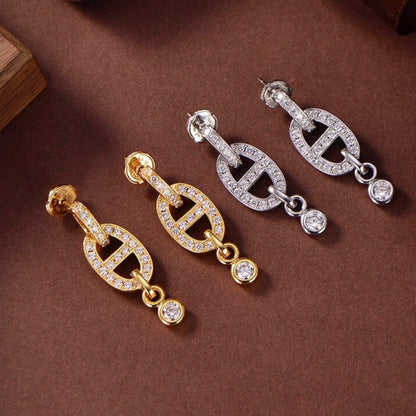 [Okajuri Jewelry]HM CHAINE DIAMOND EARRINGS