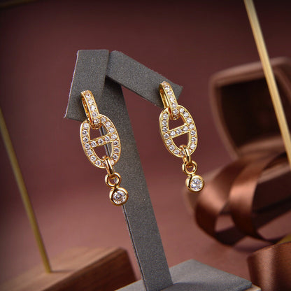 [Okajuri Jewelry]HM CHAINE DIAMOND EARRINGS