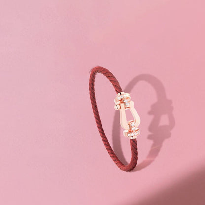 [Okajuri Jewelry]FORCE 10 HALF DIAMOND PINK GOLD RED CORDERI LARGE AND MEDIUM MODEL