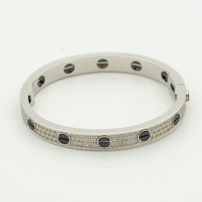 [Okajuri Jewelry]LOVE BRACELET 6.1MM DIAMOND-PAVED CERAMIC