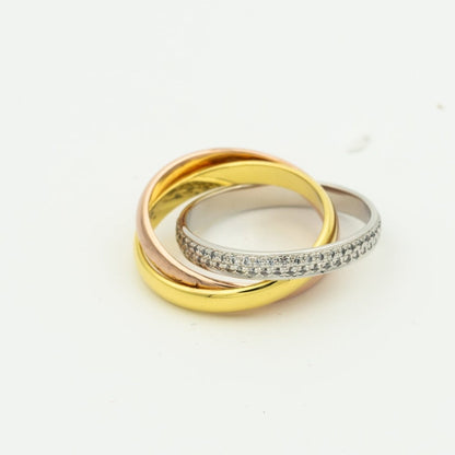 [Okajuri Jewelry]TRINITY RING GOLD PINK GOLD SILVER DIAMONDS