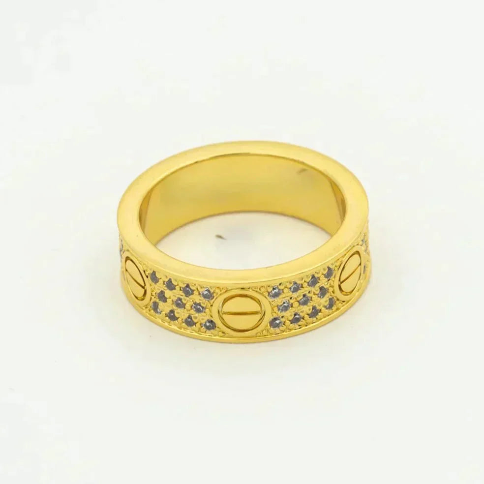[Okajuri Jewelry]LOVE RING 5.5MM DIAMONDS PAVED