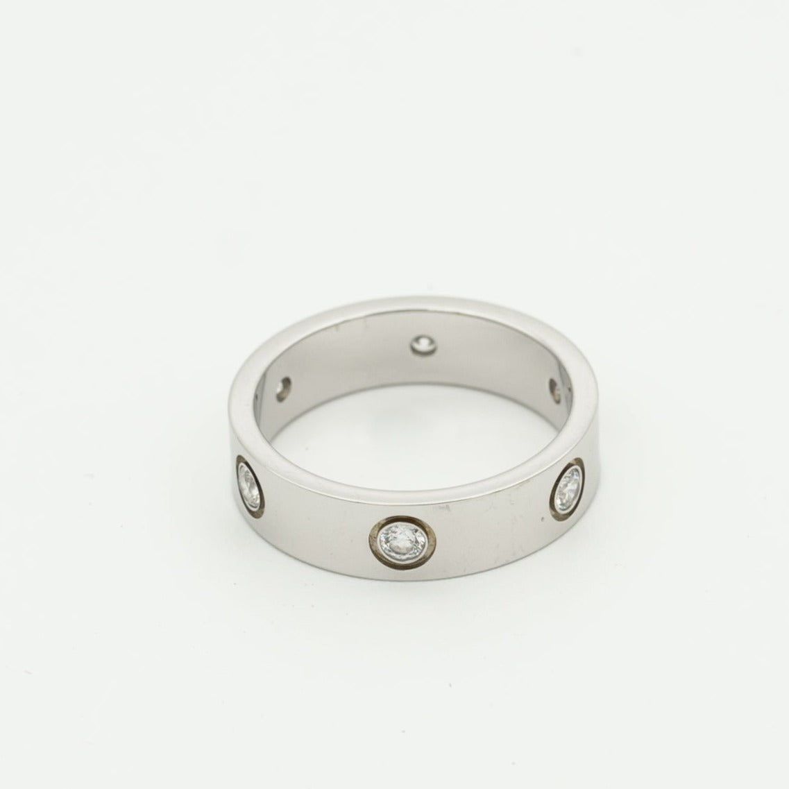 [Okajuri Jewelry]LOVE RING 5.5MM 6 DIAMONDS SILVER