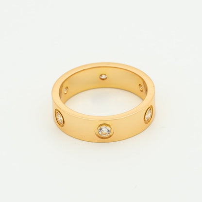 [Okajuri Jewelry]LOVE RING 5.5MM 6 DIAMONDS PINK GOLD