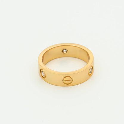 [Okajuri Jewelry]LOVE RING 5.5MM 3 DIAMONDS PINK GOLD