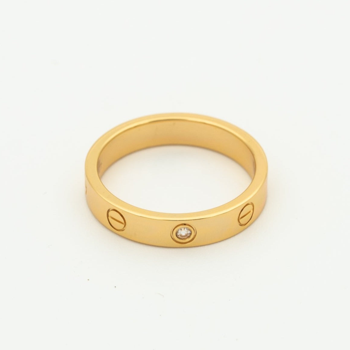 [Okajuri Jewelry]LOVE RING 4MM 1 DIAMOND PINK GOLD