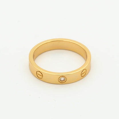 [Okajuri Jewelry]LOVE RING 4MM 1 DIAMOND PINK GOLD