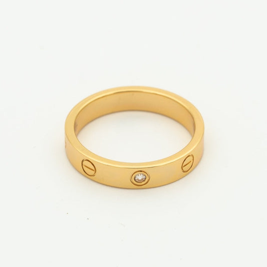 [Okajuri Jewelry]LOVE RING 4MM 1 DIAMOND PINK GOLD