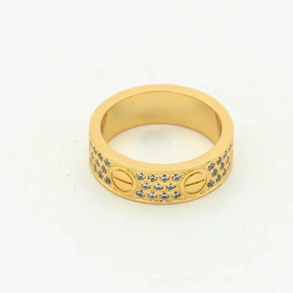 [Okajuri Jewelry]LOVE RING 5.5MM DIAMONDS PAVED
