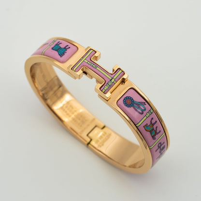 [Okajuri Jewelry]H PINK GOLD BRACELET PINK CERAMIC