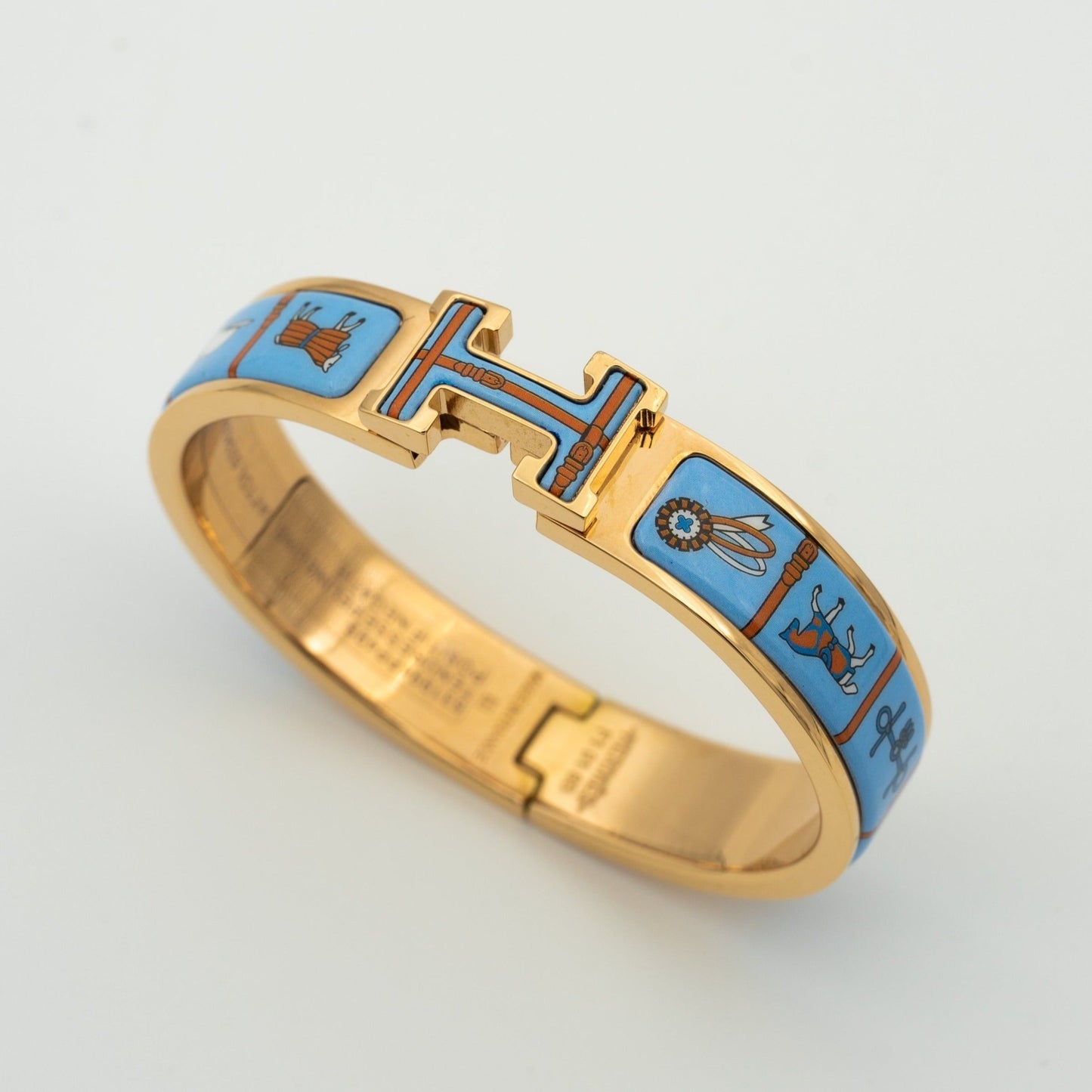 [Okajuri Jewelry]H PINK GOLD BRACELET BLUE CERAMIC