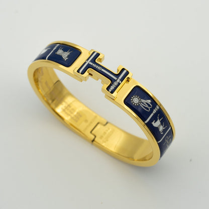 [Okajuri Jewelry]H BRACELET BLUE CERAMIC