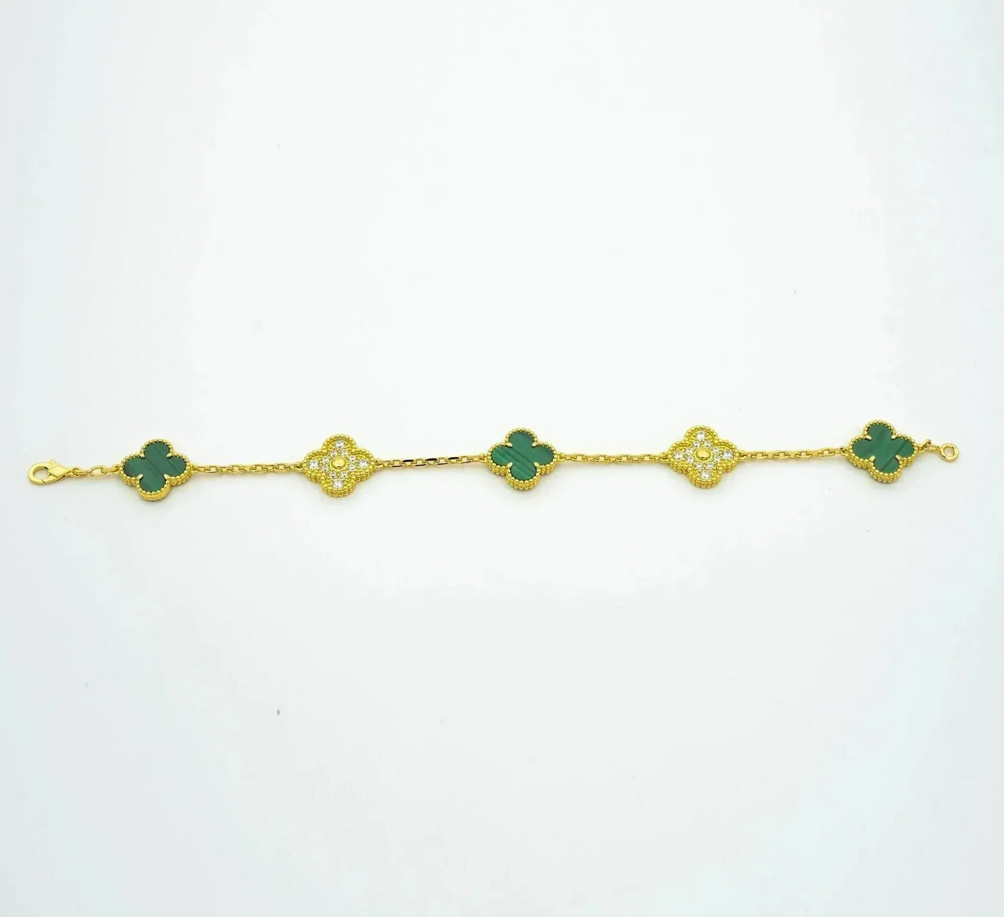 [Okajuri Jewelry] CLOVER 5 MOTIF MALACHITE BRACELET COLLECTION