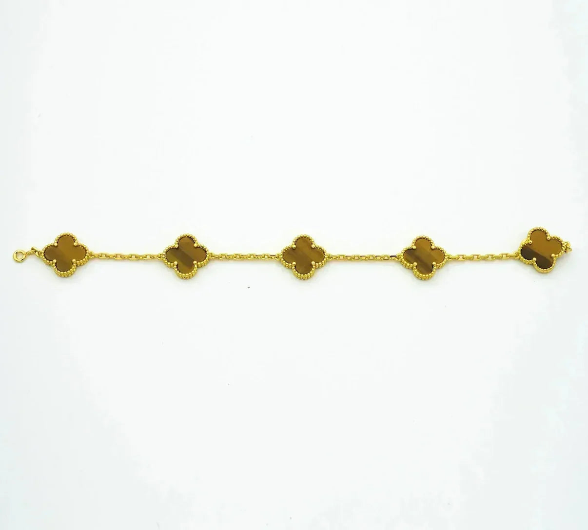 [Okajuri Jewelry]  CLOVER 5 MOTIFS TIGER EYE BRACELET COLLECTION