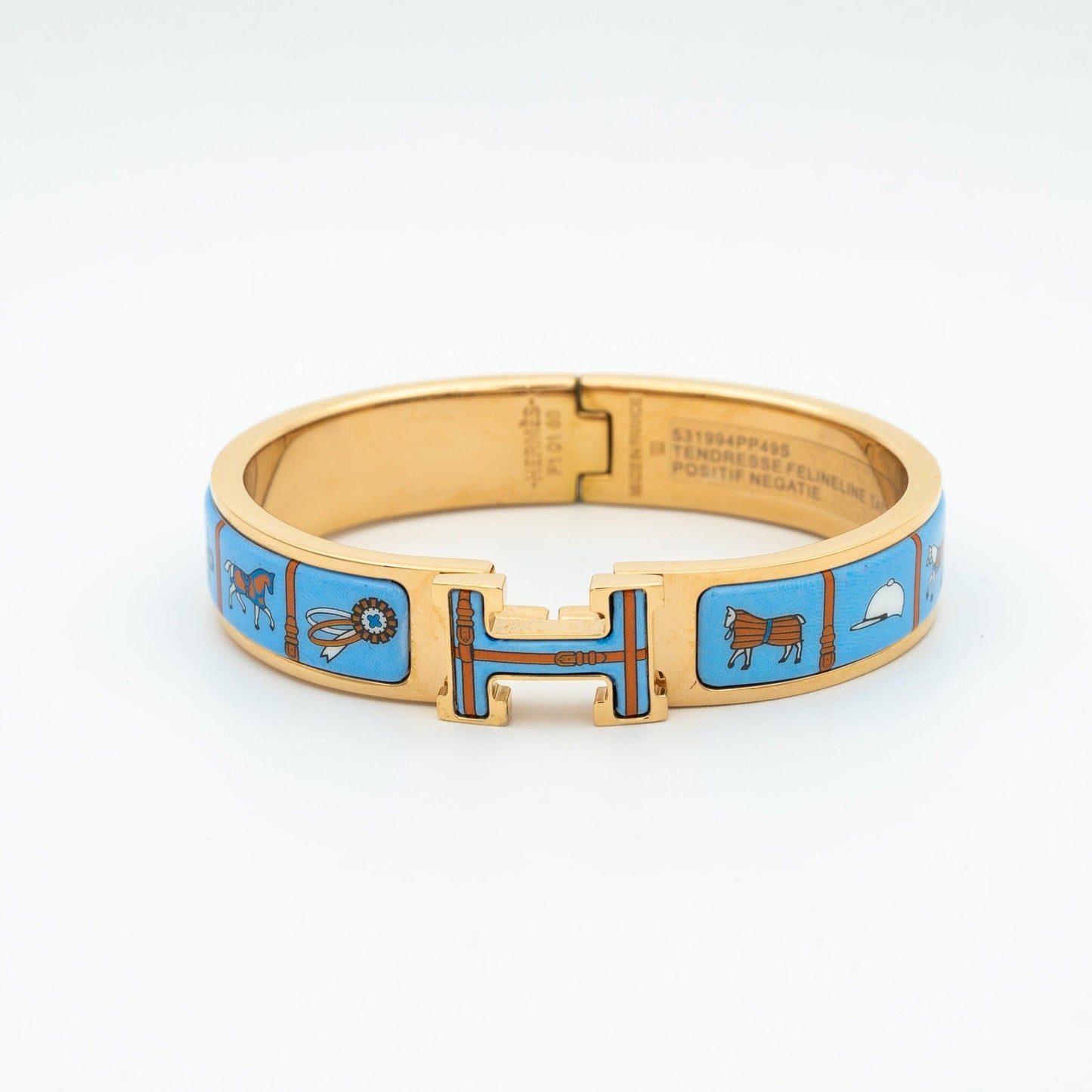 [Okajuri Jewelry]H PINK GOLD BRACELET BLUE CERAMIC